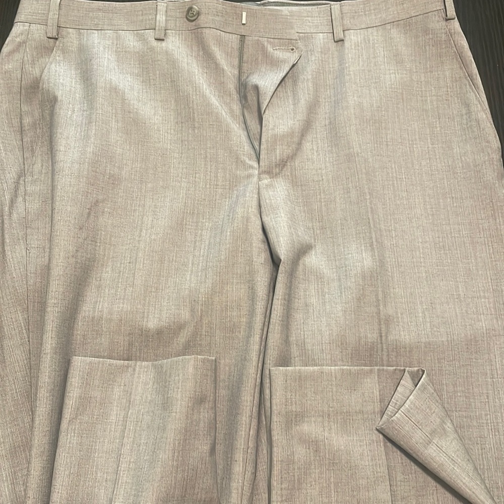 Macy’s - 44R suit coat with purple tie and gray 34x32 pants
